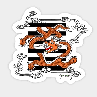 Flying dragon in the sky Sticker